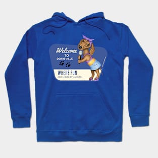 Cute Doxie Dog Singing where fun and mischief awaits Hoodie